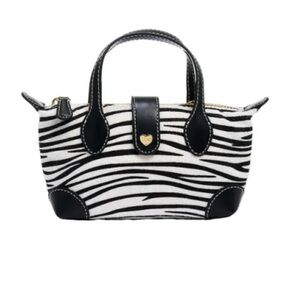 Stoney Clover Lane Pouchette Crossbody in Faux Zebra in Black/White NWT